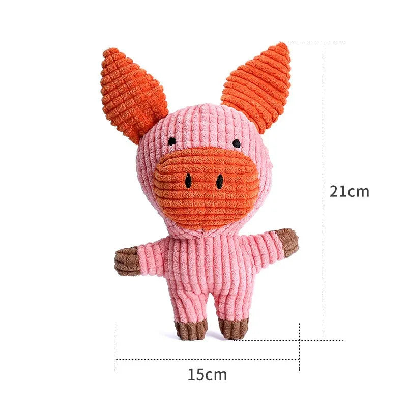 SqueakPals: Plush Animal Toy Trio – Cow, Pig & Elephant