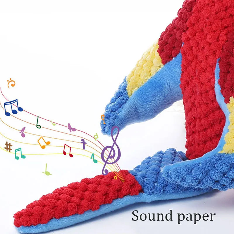 ParrotPal: Interactive Plush Squeaky Dog Toy with Cotton Rope
