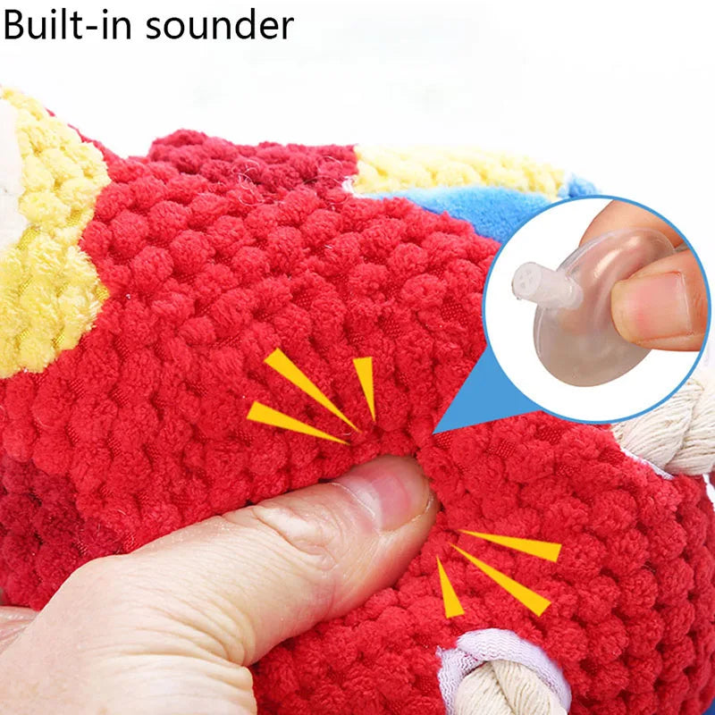 ParrotPal: Interactive Plush Squeaky Dog Toy with Cotton Rope