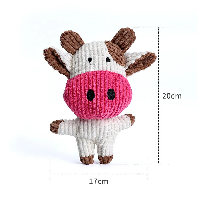 SqueakPals: Plush Animal Toy Trio – Cow, Pig & Elephant